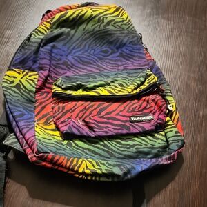 Yak Pak Colorful Zebra Pattern Backpack
